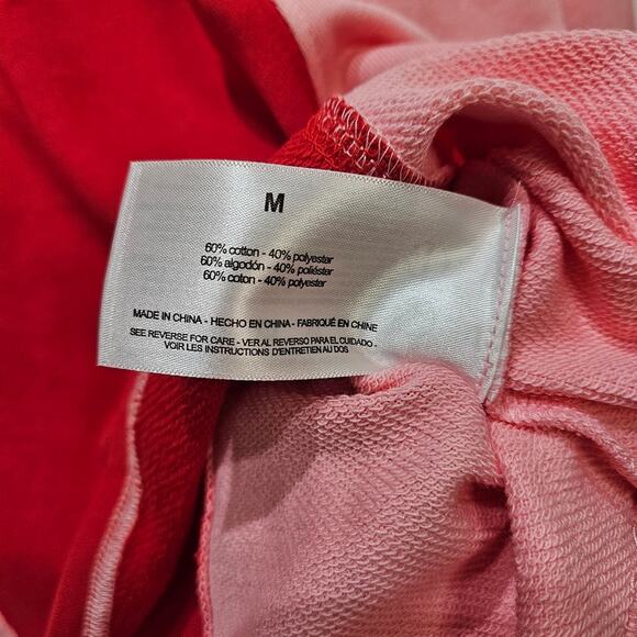 Circus NY Cropped Crewneck Sweatshirt Puffed Cuff Red Pink Size Medium - Picture 6 of 9